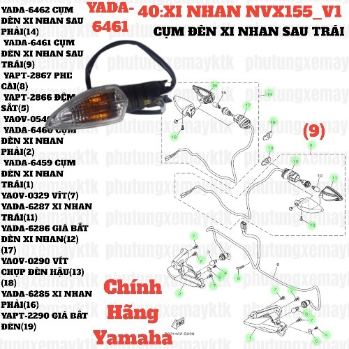 [NVX155_V1][40:ĐÈN XI NHAN] YADA-6461 CỤM ĐÈN XI NHAN SAU TRÁI NVX155_V1 (9) [Yamaha