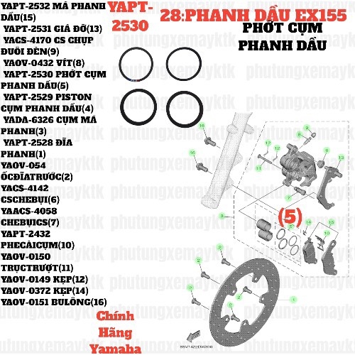[EX155][28:PHANH DẦU] YAPT-2530 PHỚT CỤM PHANH DẦU EX155(2022)-[Yamaha] (5)