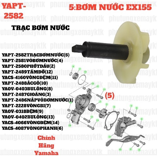 [EX155][5:BƠM NƯỚC] YAPT-2582 TRẠC BƠM NƯỚC EX155(2022)-[Yamaha] (5)