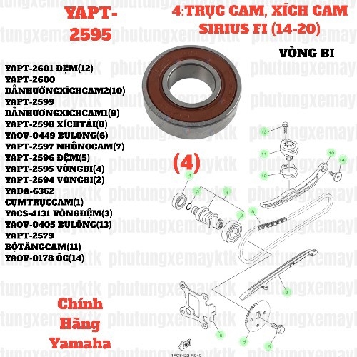 [SIR][4:TRỤC CAM_XÍCH CAM] YAPT-2595 VÒNG BI SIRIUS-FI(14-20) (4)