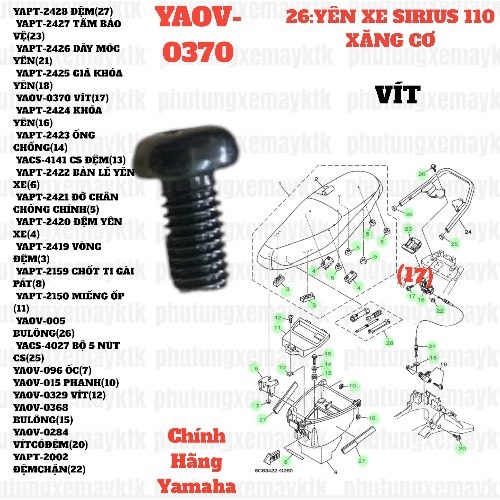 [SIRC][26:YÊN XE] YAOV-0370 VÍT SIRIUS RC-T110LE (17)-[Yamaha]