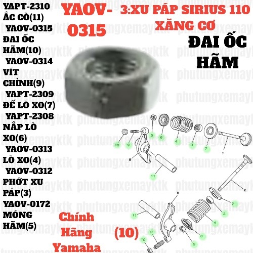 [SIRC][3:XU PÁP] YAOV-0315 ĐAI ỐC HÃM SIRIUS RC-T110LE (10)-[Yamaha]