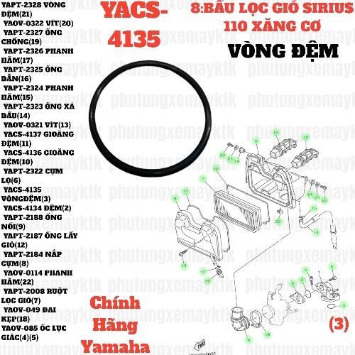 [SIRC][8:BẦU LỌC GIÓ] YACS-4135 VÒNG ĐỆM SIRIUS RC-T110LE (3)-[Yamaha]