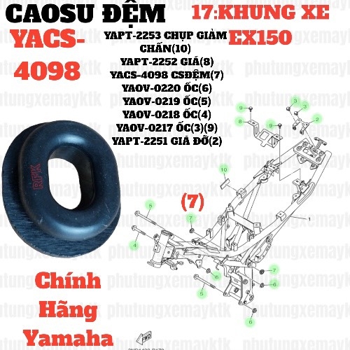 [EX15][17:KHUNG XE] YACS-4098 CAO SU ĐỆM EX15 (15-18) (7), SIRIUS RC [18:CHẮN(11)]-[Yamaha], SIRIUS FI [33:ĐẾ(27)(36)], NVX155_V1 [33:ĐẾ(13)(20)]