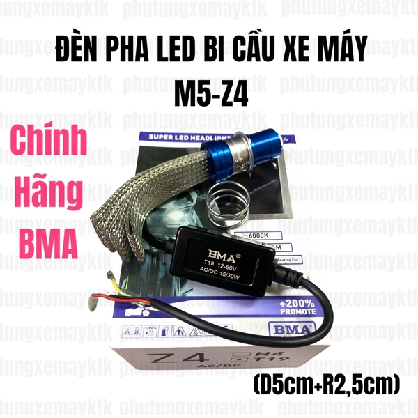 [Chính hãng led BMA] PHA LED BI CẦU XE MÁY Z4-M5-BMA-DPL(Cos Vàng Pha Trắng)-15/30W-6000lm.