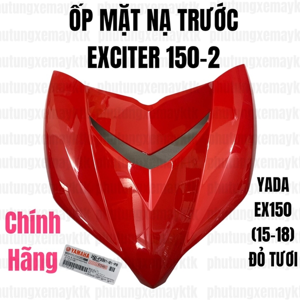 [Chính hãng Yamaha]YADA-EX150(15-18)-ĐỎ TƯƠI-2 Ốp mặt nạ trước