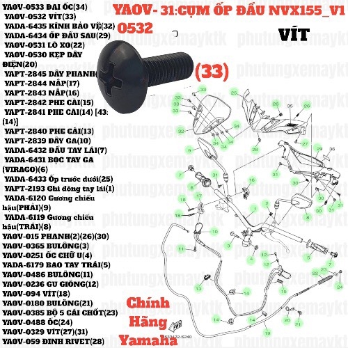 [NVX155_V1][31:CỤM ỐP ĐẦU] YAOV-0532 VÍT NVX155_V1 (33)