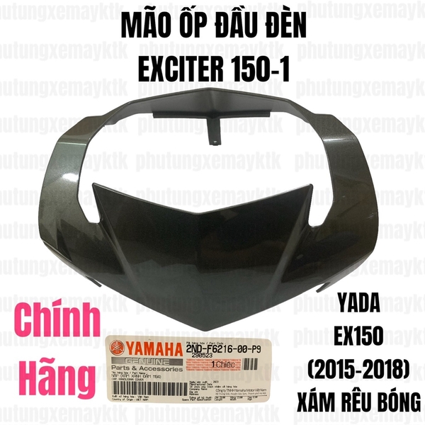 [Chính hãng Yamaha]YADA-EX150(15-18)-XÁM RÊU BÓNG-8 Mão ốp đầu đèn