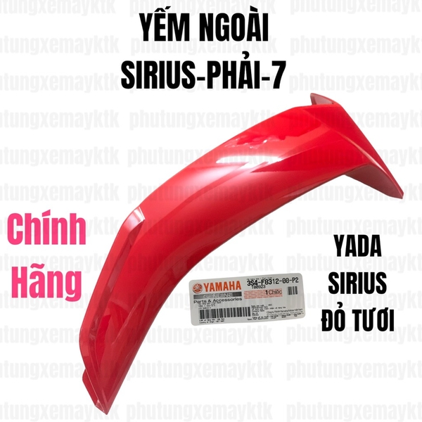 YADA-SIRIUS(06-22)-ĐỎ TƯƠI-7 Yếm ngoài-Phải XÀI PHA ĐÈN 3S4-[Yamaha]