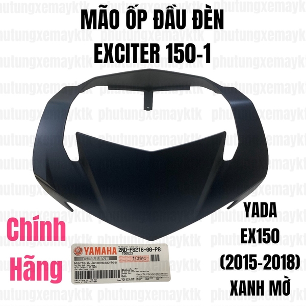 [Chính hãng Yamaha]YADA-EX150(15-18)-XANH ĐEN MỜ-8 Mão ốp đầu đèn