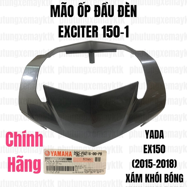 YADA-EX150(15-18)-XÁM KHÓI BÓNG-8 Mão ốp đầu đèn-[Yamaha]