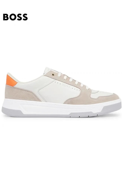 Giày Hugo Boss trắng viền nâu Metis Casual