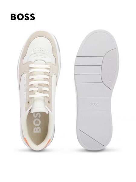 Giày Hugo Boss trắng viền nâu Metis Casual
