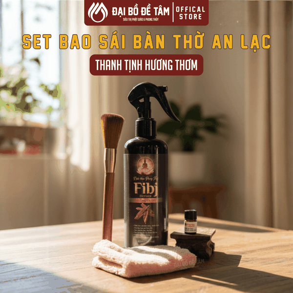 Bộ bao sái bàn thờ thanh tịnh nước lau hương trầm và dụng cụ - Đại Bồ Đề Tâm