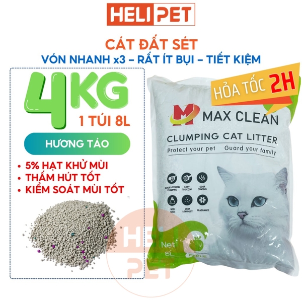 Cát đất sét Max Clean - Hương táo - Vón nhanh, ít bụi