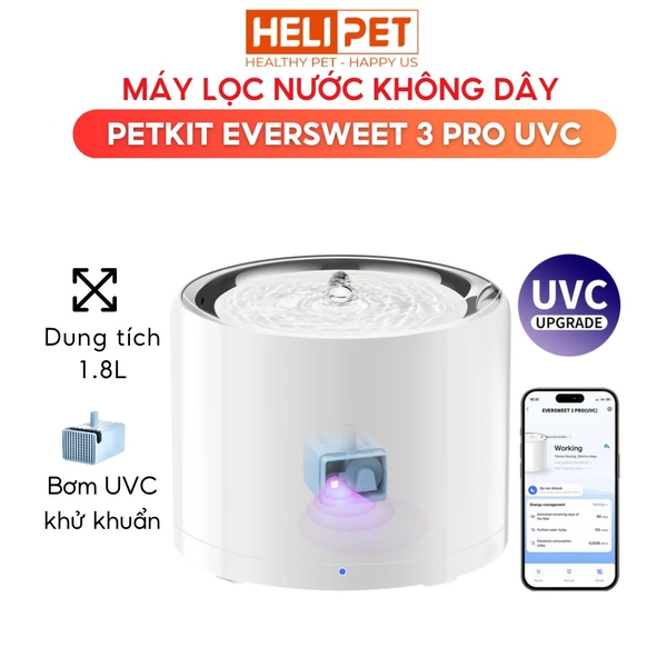 Máy lọc nước PETKIT EverSweet 3 Pro UVC (Solo 7) - Bơm không dây
