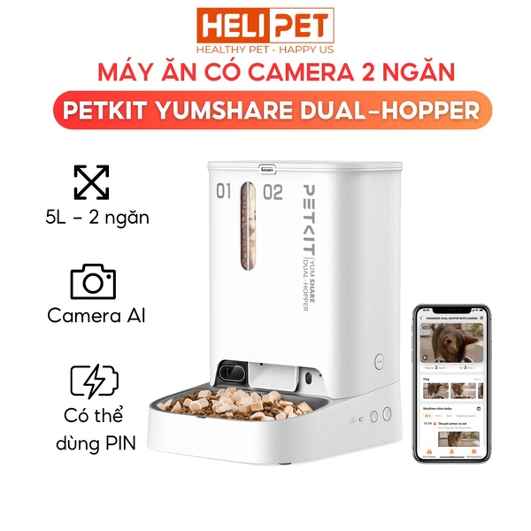 Máy ăn có camera PETKIT Yumshare Dual-hopper (Gemini) - 2 ngăn chứa