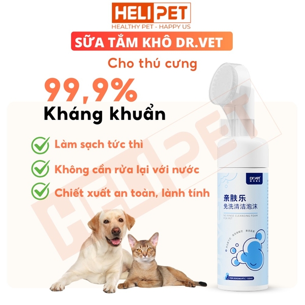 Sữa tắm khô cho chó mèo DR.VET