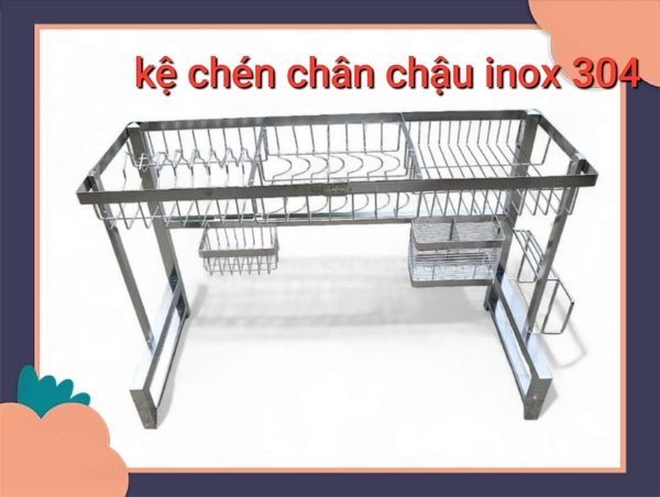 kệ chén chân chậu inox 304