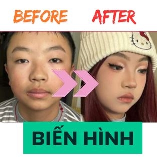 Mới tập makeup mà thiếu mẫu, chị gái lôi em trai ra thực hành