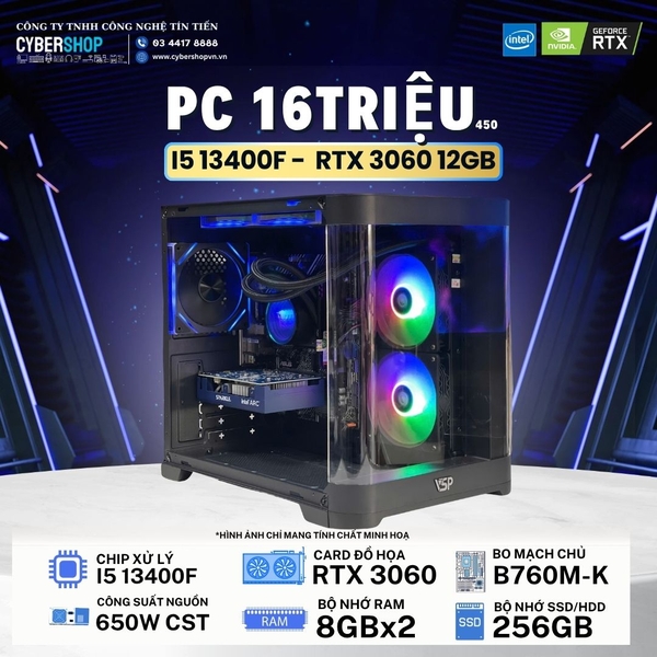 PC CBS Intel I5-13400F / VGA  MSI Ventus RTX 3060 12Gb