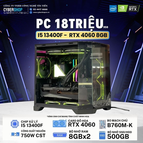 PC CBS Intel I5-13400F / VGA Asus Dual 4060 8GB 