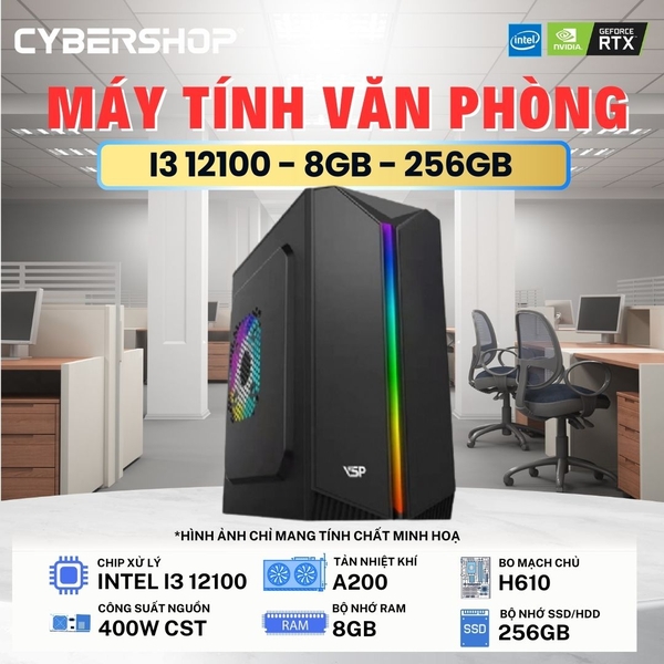 Trọn bộ máy tính văn phòng ( I3 12100 | 8GB | 256GB SSD )