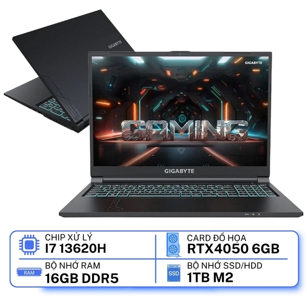 Laptop Gigabyte G6 MF-H2VN854KH (i7-13620H | 16GB | 1TB | RTX 4050 5GB | 16 Inch 165Hz FHD | Win 11)