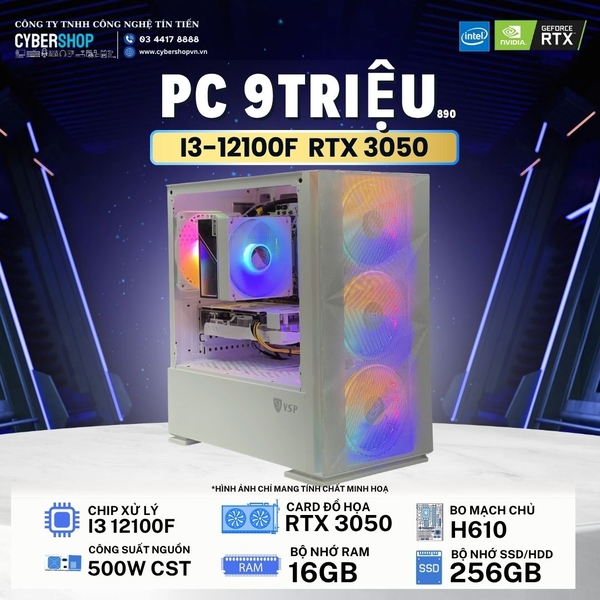 PC CBS Intel I3-12100F / VGA RTX 3050 6Gb