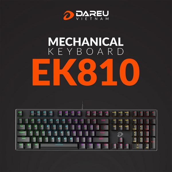 Bàn phím cơ có dây gaming Dare-U EK810 Black-Blue Switch (VAT)