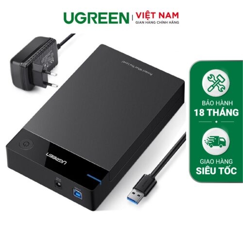 Hộp đựng ổ cứng 3,5 inch Sata/ USB 3.0 hỗ trợ 10TB (US222) Ugreen 50423