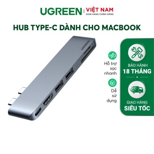 Bộ chuyển đổi USB Type C ra HDMI/USB 3.0/SD/TF, sạc PD 100W, 40Gbps cho Macbook (CM380) Ugreen 80856