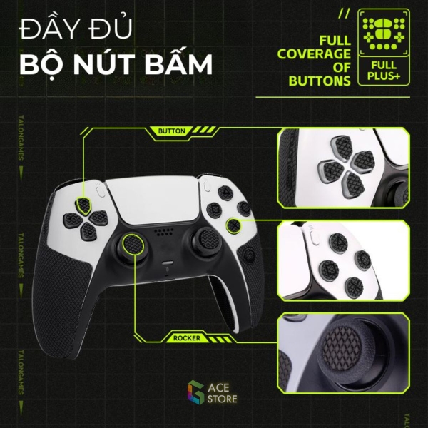 Miếng Dán Grip Tape 3M Chống Trượt Cho Tay cầm PS5 DualSense Full Bộ Đủ Nút