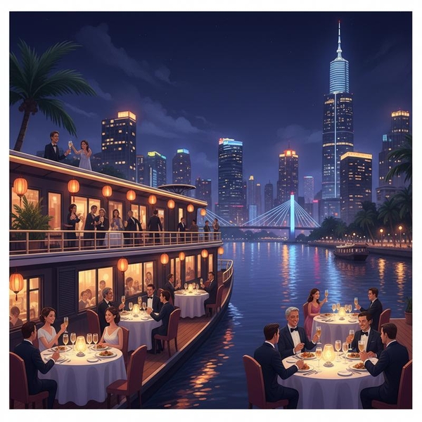 Top 3 Du Thuyền Sông Sài Gòn Đón Giao Thừa: Trải Nghiệm Bữa Tối Sang Trọng