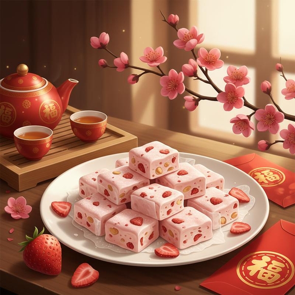 Bí Quyết Làm Kẹo Nougat Dâu Tây Sấy Thăng Hoa Thơm Ngon Đón Tết
