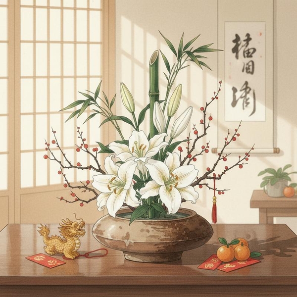 Hướng Dẫn Cắm Hoa Ly Ly Phong Cách Ikebana Đơn Giản Ngày Tết