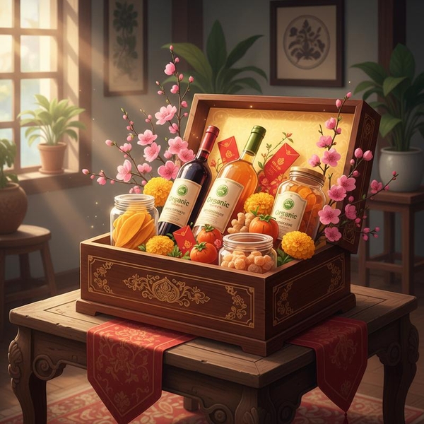 Nước Ép & Rượu Vang Hữu Cơ: Gợi Ý Kết Hợp Tinh Tế Cho Hộp Quà Tết