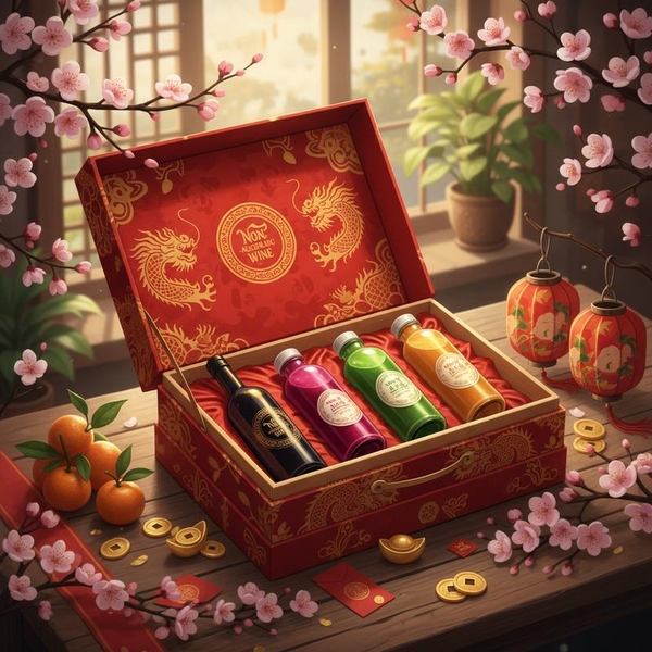 Top các loại rượu vang không cồn và nước ép organic trong hộp quà Tết