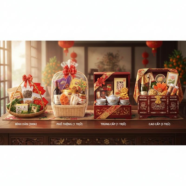 So sánh các mức giá Giỏ quà Tết: Từ bình dân đến cao cấp