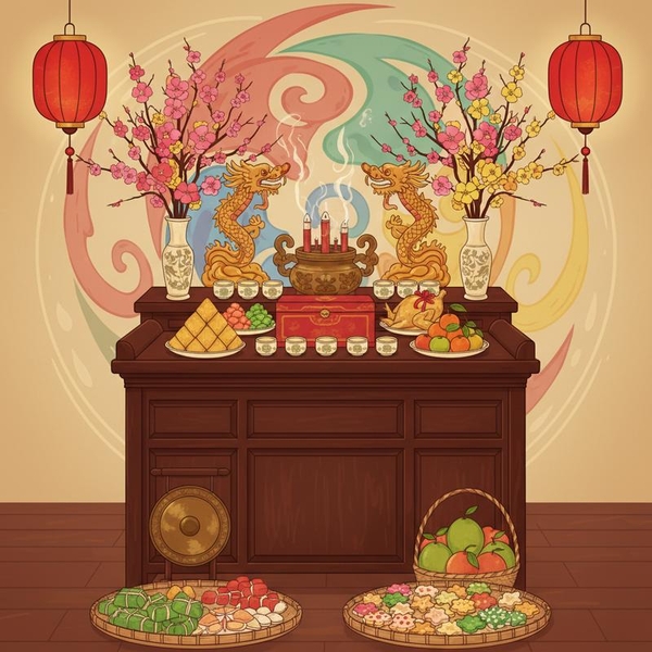 Cách Đặt Bàn Thờ Gia Tiên Ngày Tết Theo Nguyên Tắc Ngũ Hành