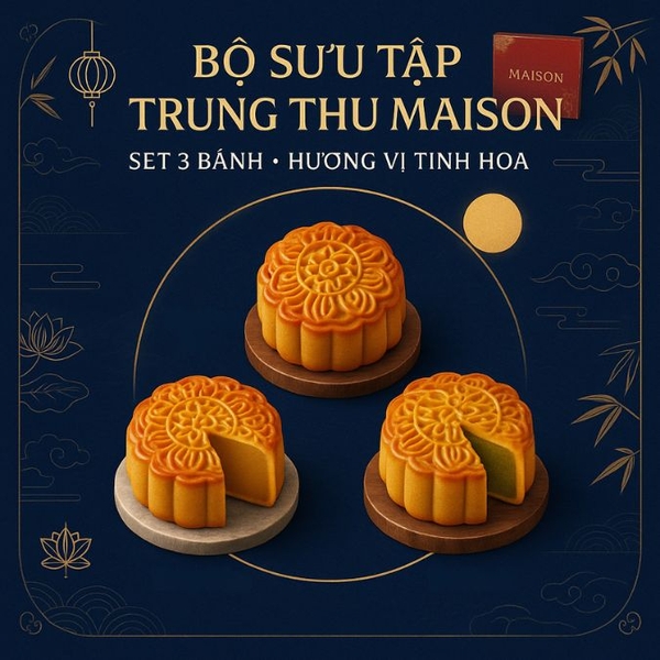 Infographic: Bộ sưu tập bánh trung thu 3 bánh của Maison