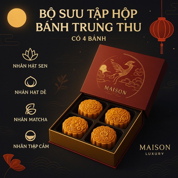Infographic: Bộ sưu tập hộp bánh trung thu 4 bánh của Maison Luxury