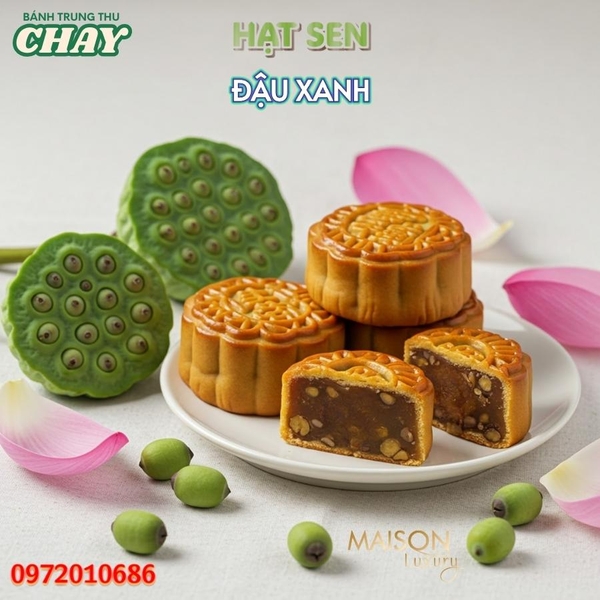 Bánh Trung Thu Chay Nhân Hạt Sen và Đậu Xanh Thơm Ngon Tinh Tế