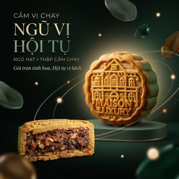 Bánh Trung Thu Cẩm Vị Chay Ngũ Hạt Maison Luxury