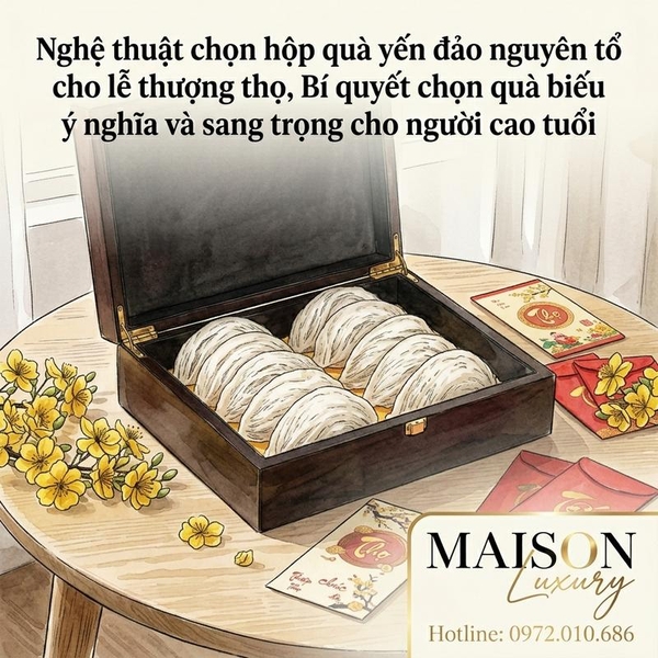 Nghệ thuật chọn hộp quà yến đảo nguyên tổ cho lễ thượng thọ