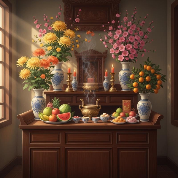 Những Loại Hoa Đặt Bàn Thờ Ngày Tết và Kiêng Kỵ