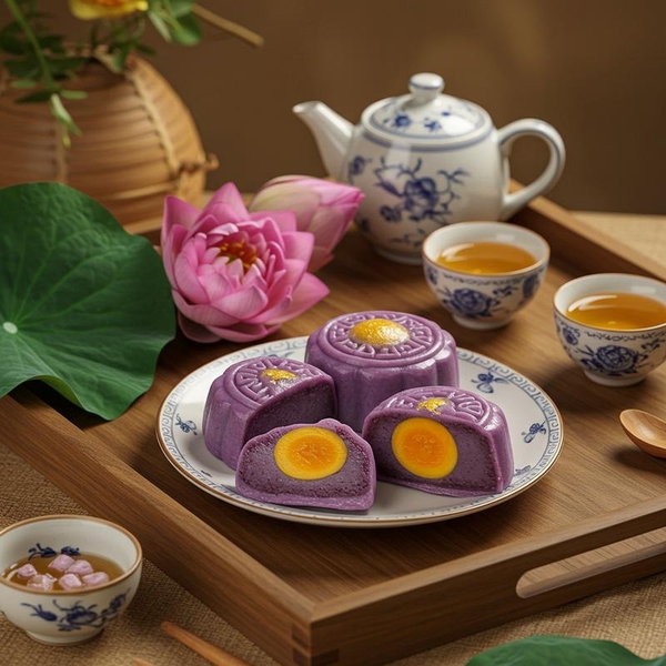 Bánh Trung Thu Mochi Khoai Môn Trứng Muối Không Nứt Vỡ