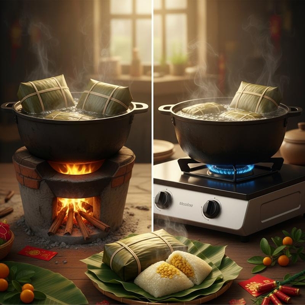 Luộc Bánh Chưng Bằng Bếp Củi Hay Bếp Ga?