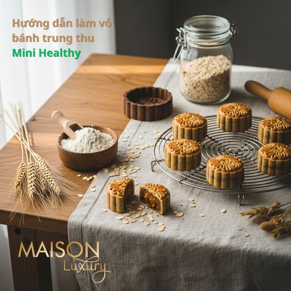 Hướng dẫn làm vỏ bánh trung thu mini từ bột nguyên cám, yến mạch