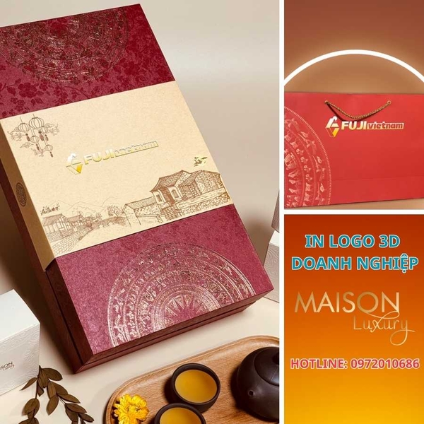 In Logo Doanh Nghiệp Lên Hộp Quà Tết Tại Cần Thơ - Maison Luxury